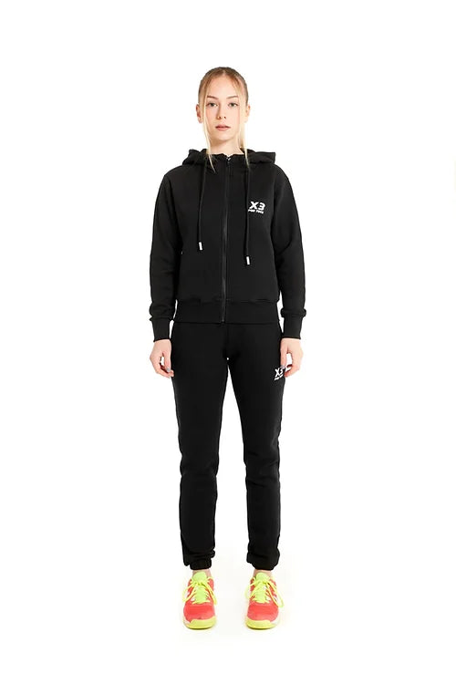 EGIPTO Sudadera negra y blanca de Egipto con cremallera completa