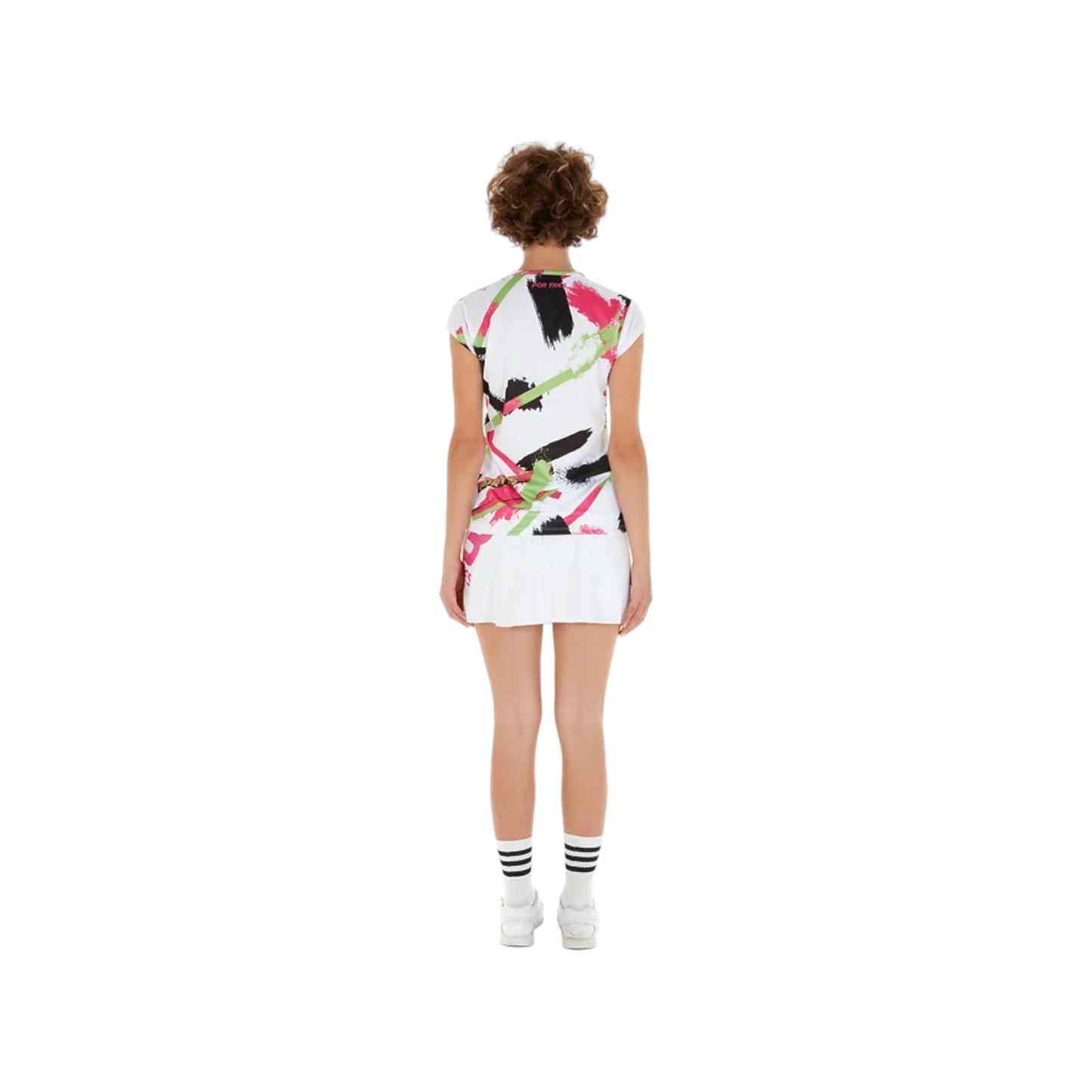 Falda TORREON Blanca y Fucsia