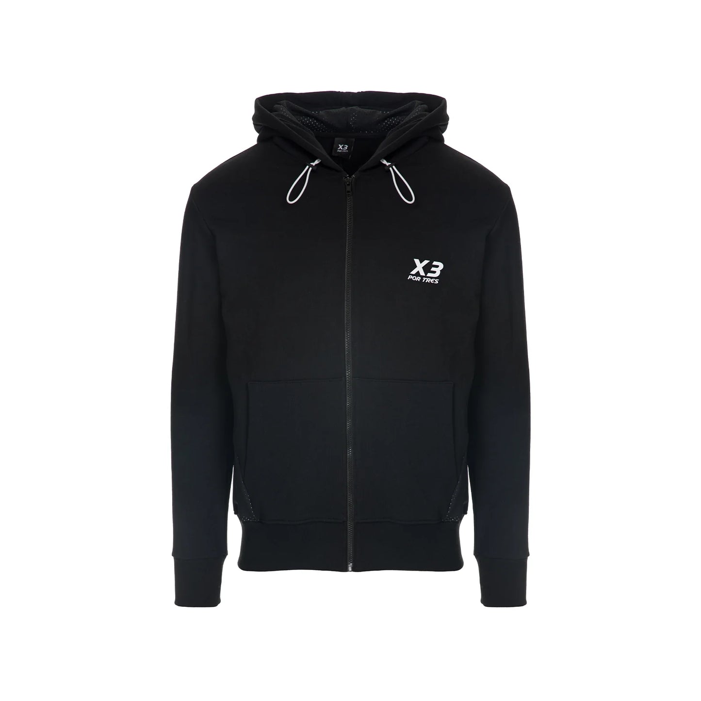 Sudadera con capucha USA Negra con inserciones Blancas