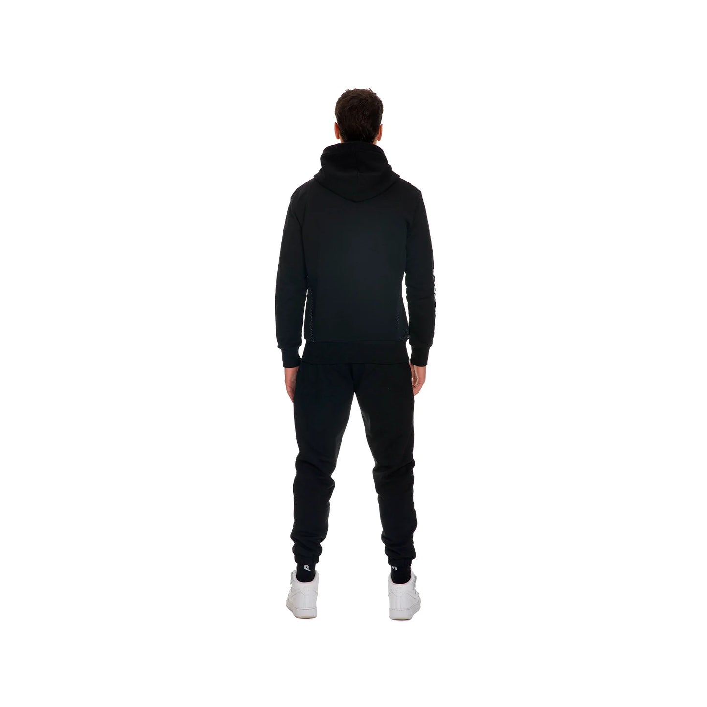 Sudadera con capucha USA Negra con inserciones Blancas