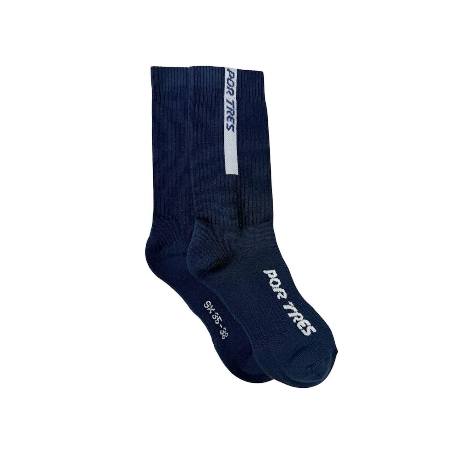 Calze ESSENTIAL Lunghe Blu con Logo Bianco 100% Cotone