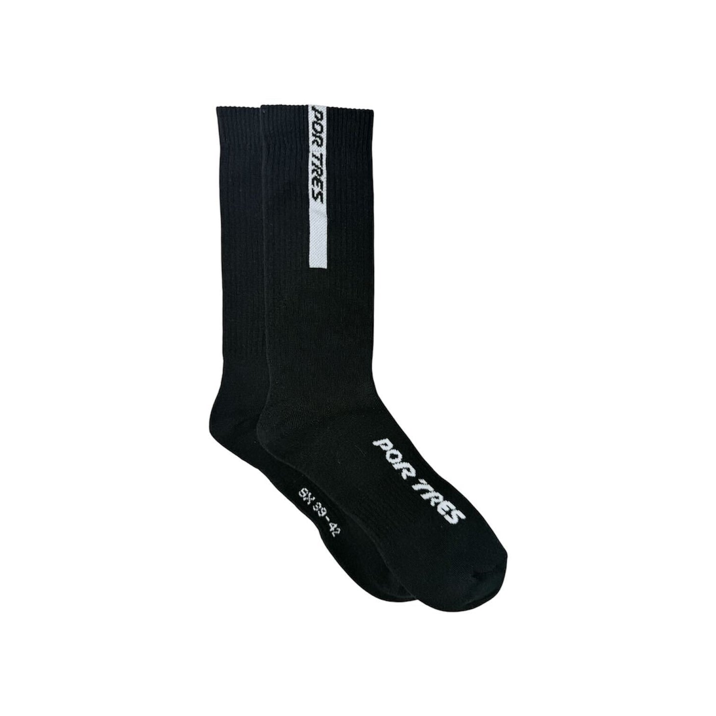 Calze ESSENTIAL Lunghe Nere con Logo Bianco 100% Cotone