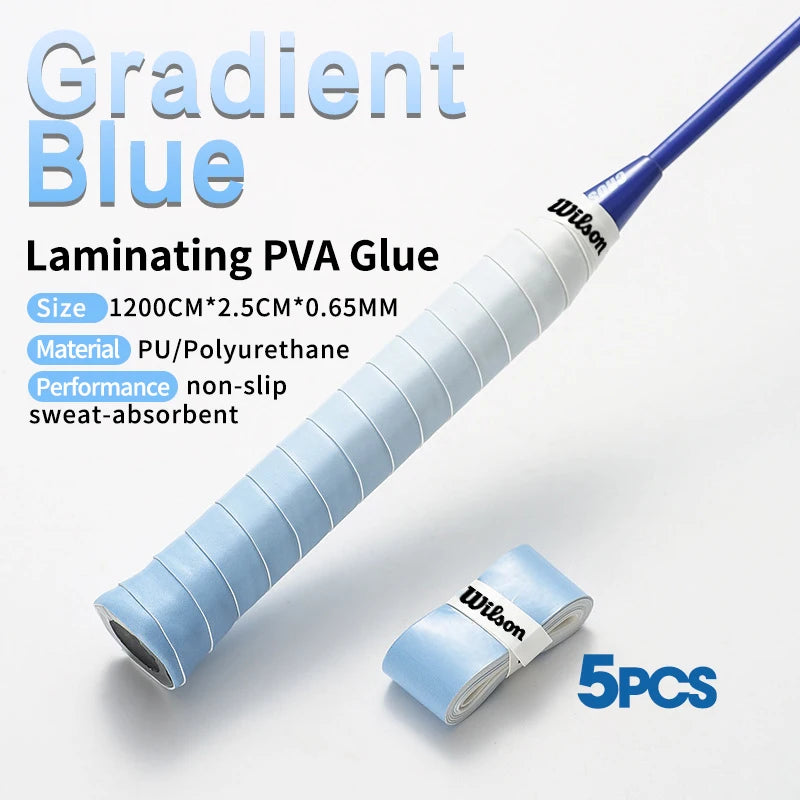 5pcs Gradual Tennis Overgrip Tennis Sweatband PU Tennis Racket