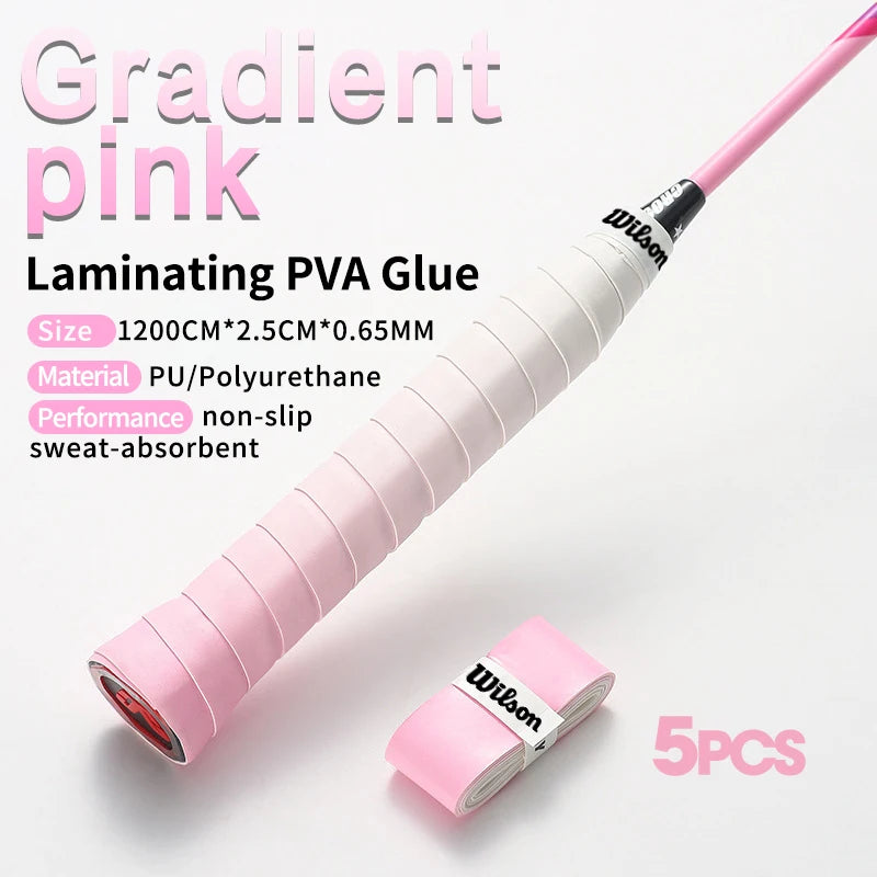 5pcs Gradual Tennis Overgrip Tennis Sweatband PU Tennis Racket